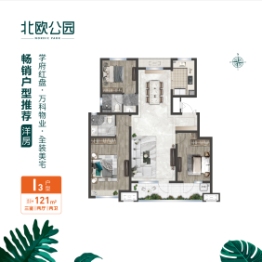 中瑞鼎峰北欧公园3室2厅1厨2卫建面121.00㎡