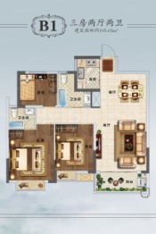 双创科技园3室2厅1厨2卫建面105.65㎡