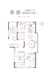 中房爱悦城鸿府3室2厅1厨1卫建面100.00㎡