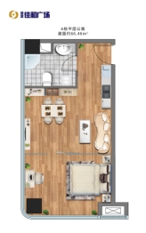 菏泽佳和广场1室1厅1厨1卫建面66.46㎡