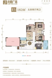 龙腾广场5室2厅1厨2卫建面181.96㎡