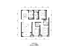 融创外滩壹号湾3室2厅1厨2卫建面140.00㎡