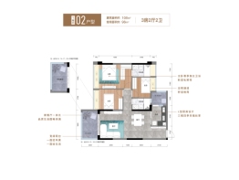 荣浩·寸金华府3室2厅1厨2卫建面108.00㎡