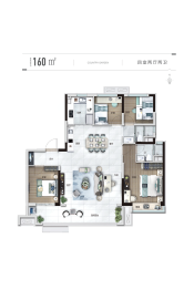 碧桂园东宸源著4室2厅1厨2卫建面160.00㎡