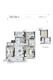 碧桂园东宸源著3室2厅1厨1卫建面122.00㎡