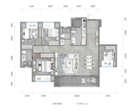 保利时区4室2厅1厨2卫建面129.00㎡