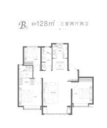 天津瑞府3室2厅1厨2卫建面128.00㎡