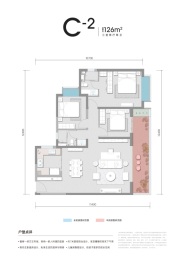 华夏金地世博一号3室2厅1厨2卫建面126.00㎡