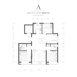 和光悦府4室2厅1厨2卫建面120.00㎡