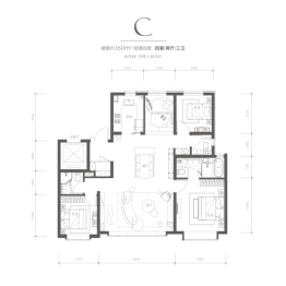 和光悦府4室2厅1厨3卫建面160.00㎡