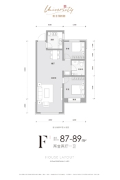 华崴學府拾號2室2厅1厨1卫建面87.00㎡