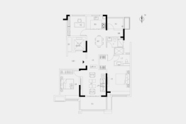 四季金辉观岚4室2厅1厨2卫建面125.00㎡