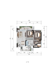 华棠九里3室2厅1厨1卫建面83.00㎡