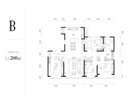 小高层标准层208平米B户型