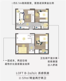 中房·海湖Mini家2室2厅1厨2卫建面59.00㎡