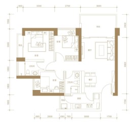 独树阳光里3室2厅1厨2卫建面98.00㎡