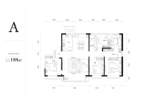 小高层标准层188平米A户型