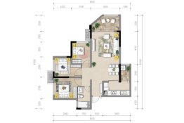 青年汇瑞庭3室2厅1厨1卫建面89.95㎡