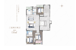 塘月观邸3室2厅1厨2卫建面131.00㎡