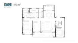 龍宸壹號4室2厅1厨3卫建面165.00㎡