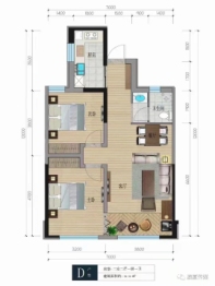 澳厦·四季广场2室2厅1厨1卫建面89.90㎡