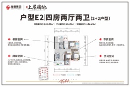 龙创·上层嶺地4室2厅1厨2卫建面110.89㎡