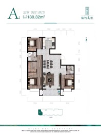 银河庭院3室2厅1厨2卫建面130.32㎡