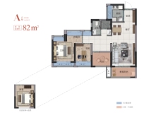 美的卓越好时光82方A户型