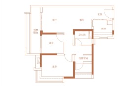 越秀·星汇文玺2室2厅1厨1卫建面78.00㎡