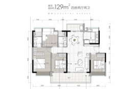 碧桂园云樾半岛4室2厅1厨2卫建面129.00㎡