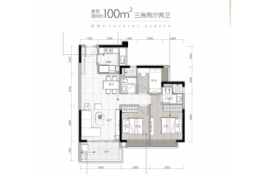 碧桂园云樾半岛3室2厅1厨2卫建面100.00㎡