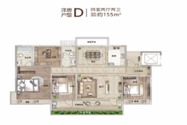 九巨龙红星7号4室2厅1厨2卫建面155.00㎡