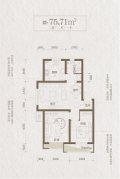 沈阳御龙湾2室1厅1厨1卫建面75.00㎡