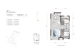 枫叶·蔚澜半岛2室2厅1厨1卫建面85.00㎡