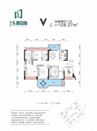 霸王花东城国际4室2厅1厨2卫建面128.27㎡