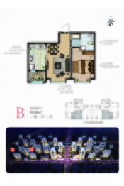 林达英冠·乐创城1室1厅1厨1卫建面56.80㎡