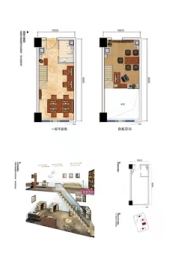 融创孔雀镇1室1厅1厨1卫建面69.39㎡