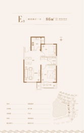 中车·悦湖湾2室2厅1厨1卫建面86.00㎡