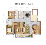 B1户型建面约167.43㎡