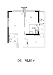 云谷公寓3室1厨1卫建面79.61㎡