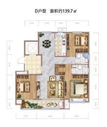 中景·阅湾香颂3室2厅1厨2卫建面139.70㎡