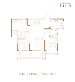 建业江山赋3室2厅1厨2卫建面112.00㎡