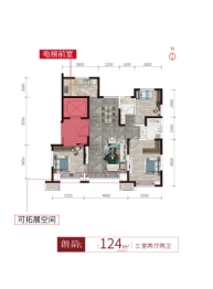 美室无双3室2厅1厨2卫建面124.00㎡