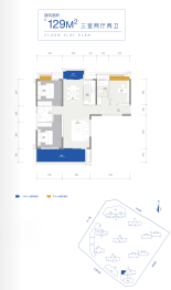 华侨城欢乐里3室2厅1厨2卫建面129.00㎡