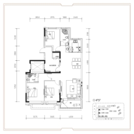 九洲一品3室2厅1厨2卫建面138.00㎡