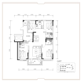 九洲一品3室2厅1厨3卫建面138.00㎡