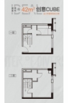 建面约42平户型