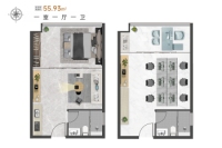 建面约55.93㎡户型