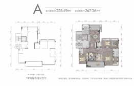 鲁能星城外滩长江序4室2厅1厨3卫建面267.26㎡