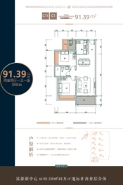 宏发·新时代商业广场2室2厅1厨1卫建面91.39㎡